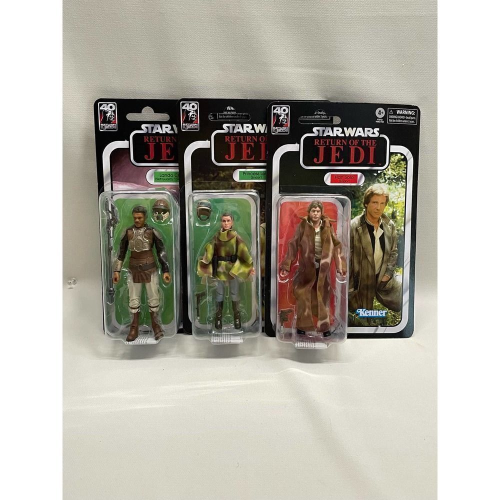 Star Wars 40th Anniversary 6in Action Figure Lot NEW 3 Leia, Lando, Han Solo